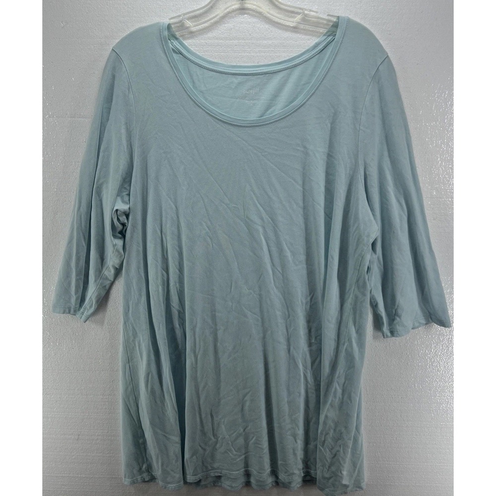 J. Jill Pure Jill Ballet Sleeve Tunic‎ Size XL Light Blue Shirt Long Line Blouse